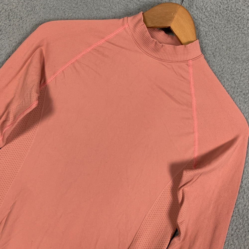 Halfdays Johnson Top Women's Small S Coral Slim Fit Mock Neck Stretchy Baselayer - Picture 4 of 8